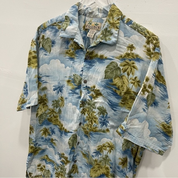 Kona Kai Button Down Hawaiian Shirt Short Sleeve Tropical Print Cotton Blend - Picture 3 of 7